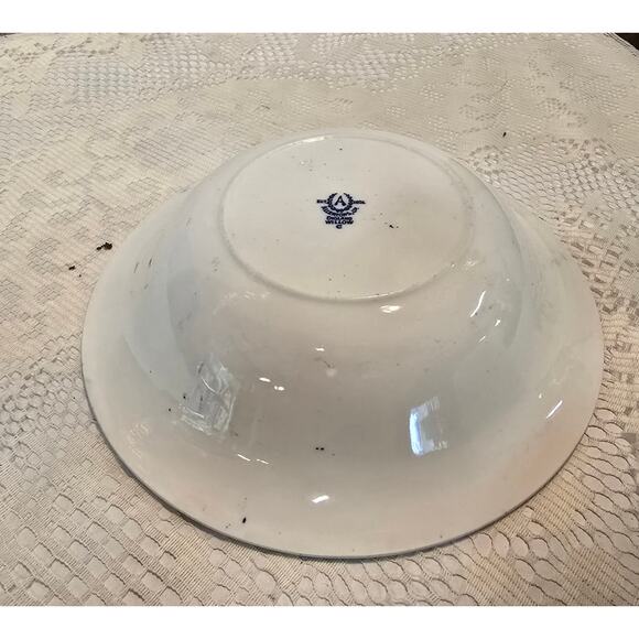 Allertons Flow Blue Willow - England - Flared Serving Blue Willow Vegetable Bowl - Picture 6 of 12